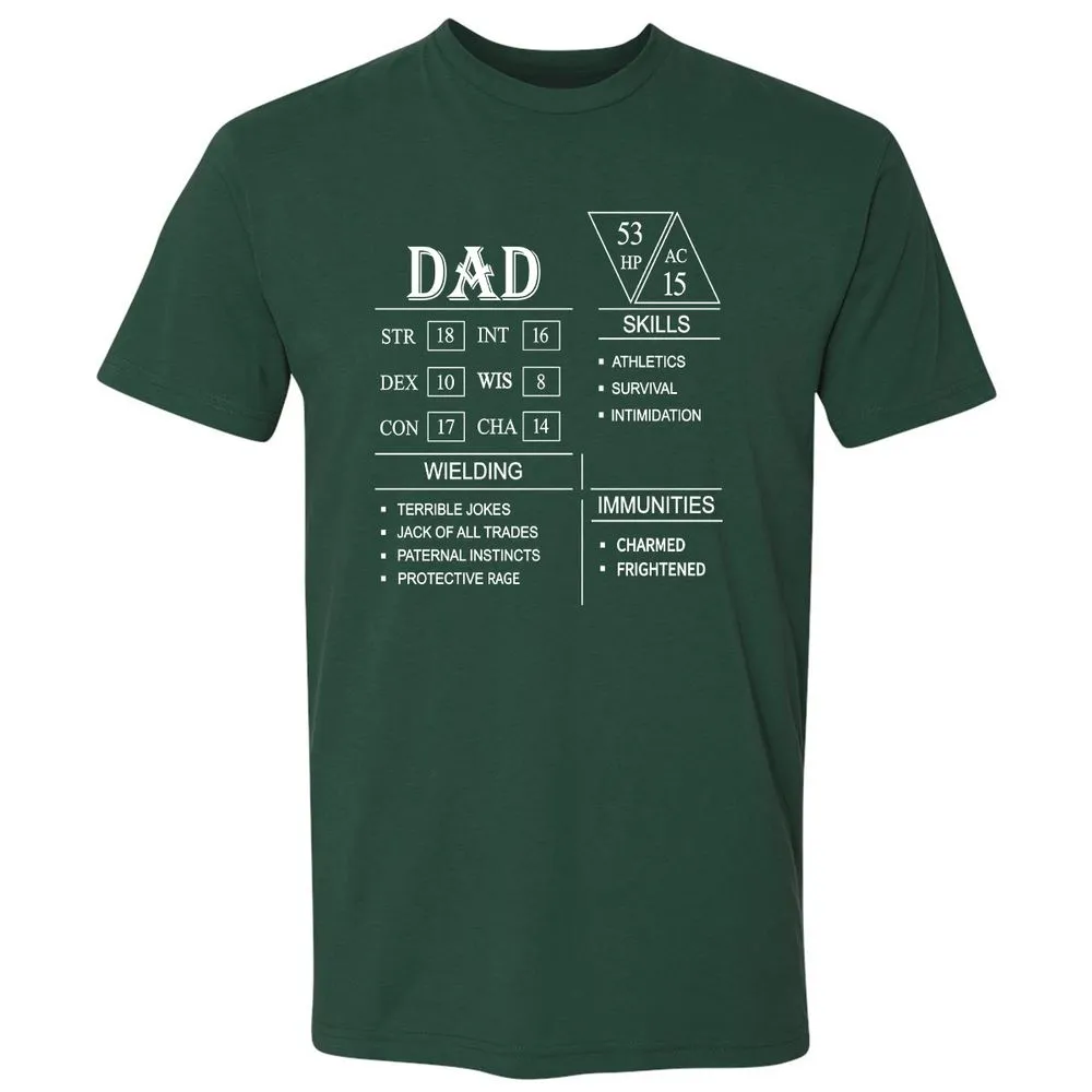 Dad Stat Block Premium Unisex T-Shirt - Forest Green - 13