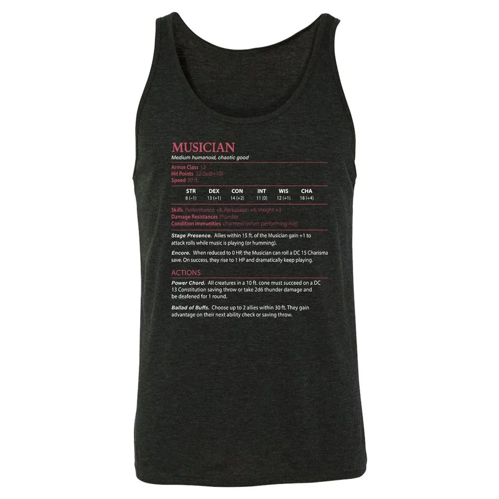 Musician Stats - Charcoal Black Triblend - 5