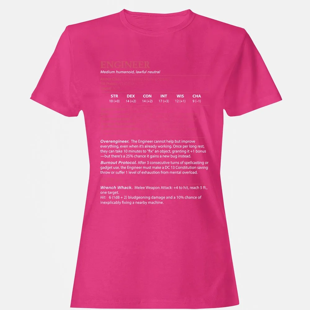 Engineer Stats Women's T-Shirt - Heliconia - 6