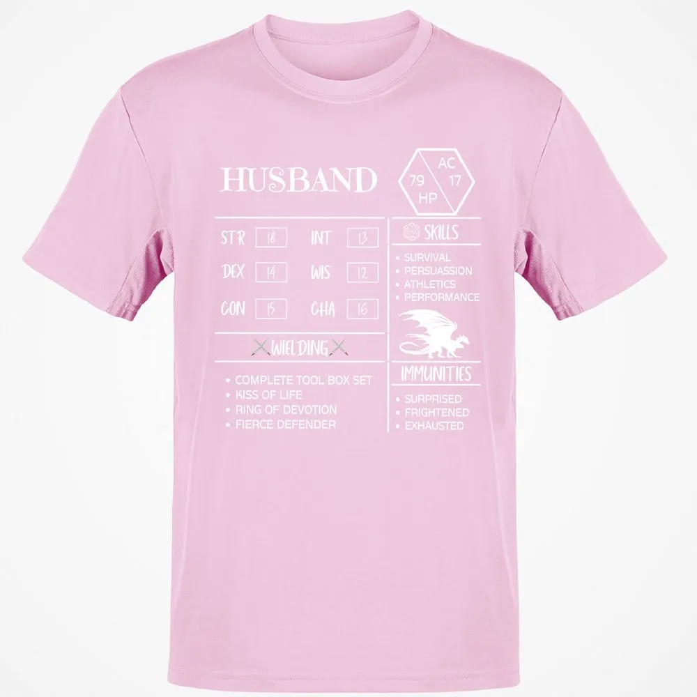 Husband Stats 2 Classic Unisex T-Shirt - Light Pink - 5