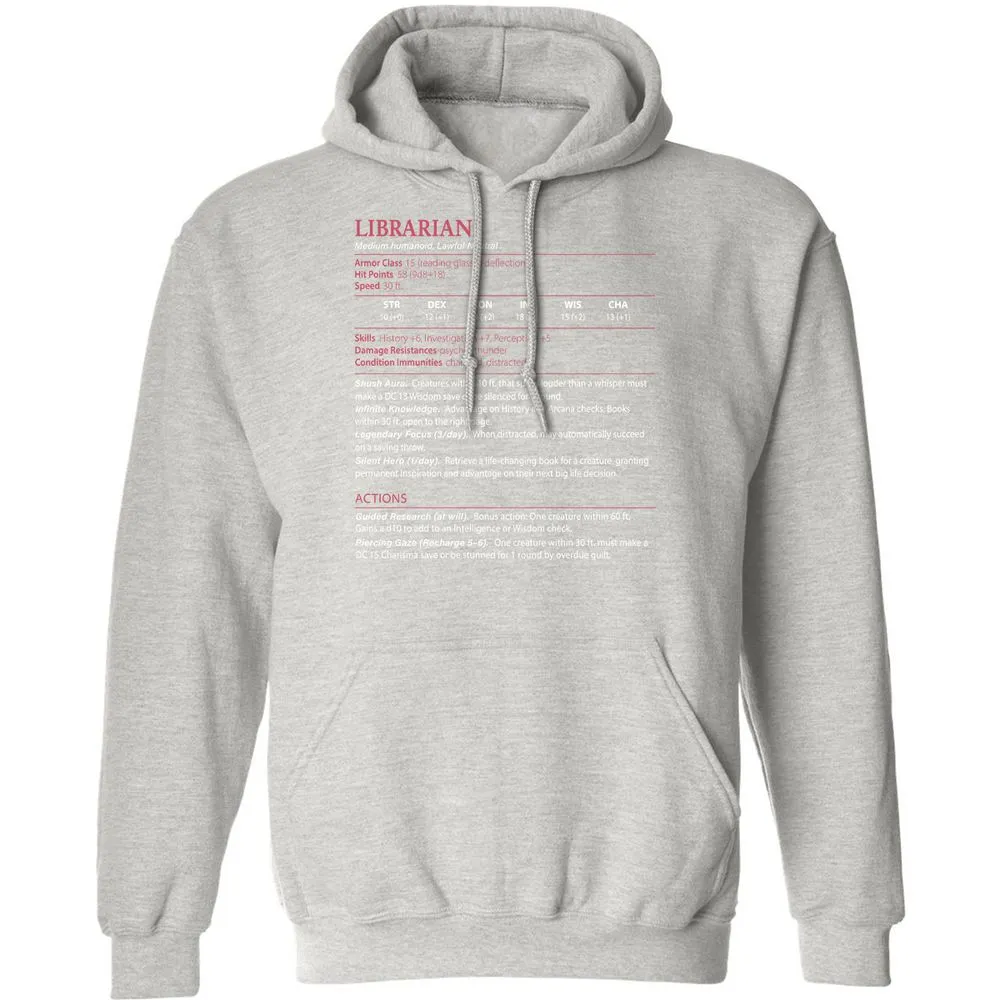Librarian Stats Classic Unisex Hoodie - Ash - 8