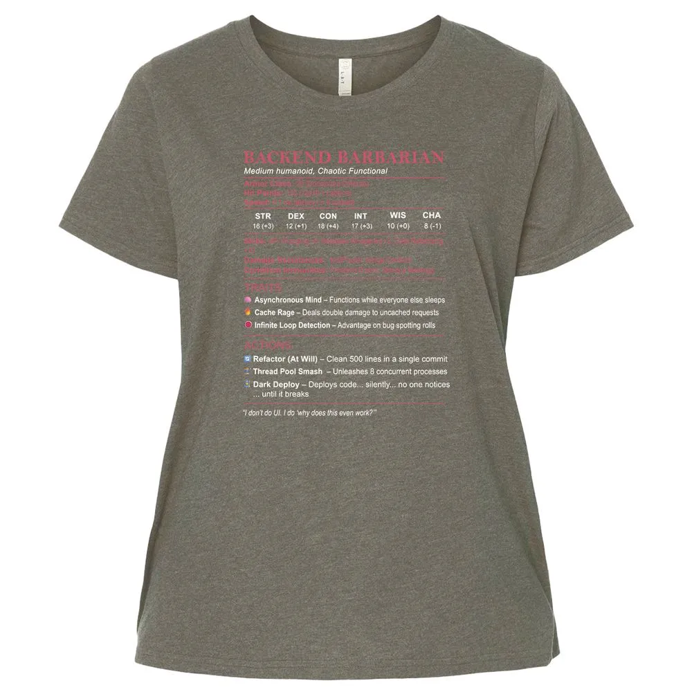 Backend Barbarian Stats Ladies Curvy Jersey - Bamboo Blackout - 2