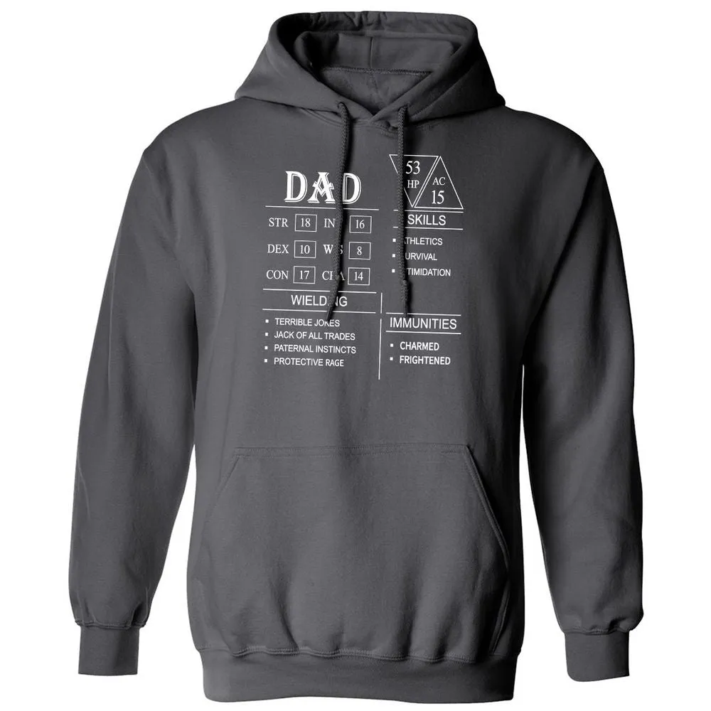 Dad Stat Block Classic Unisex Hoodie - Charcoal - 7
