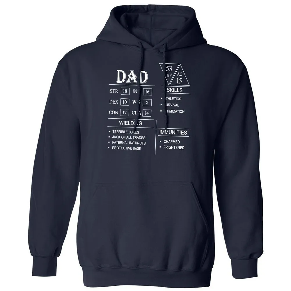 Dad Stat Block Classic Unisex Hoodie - Navy - 2