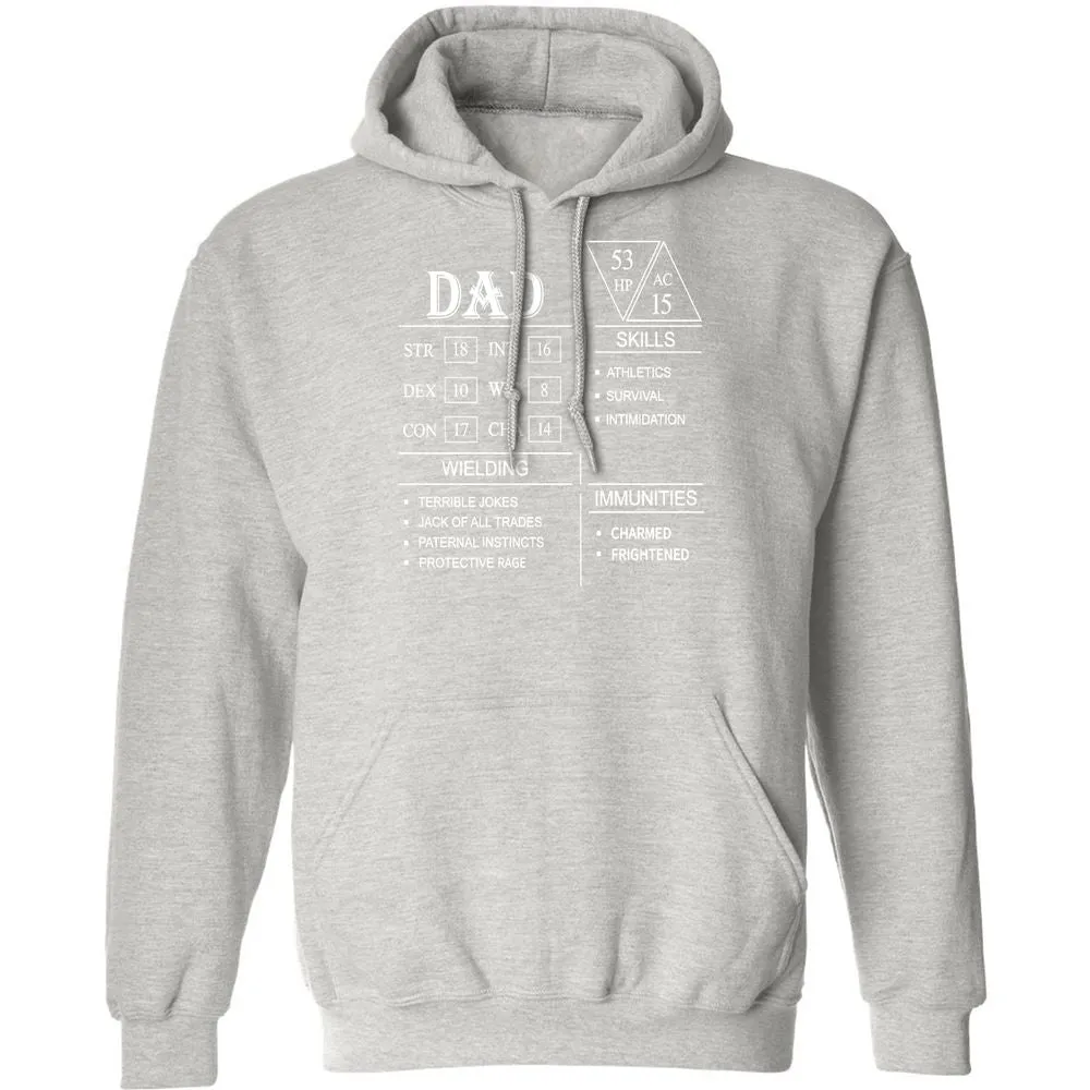 Dad Stat Block Classic Unisex Hoodie - Ash - 8
