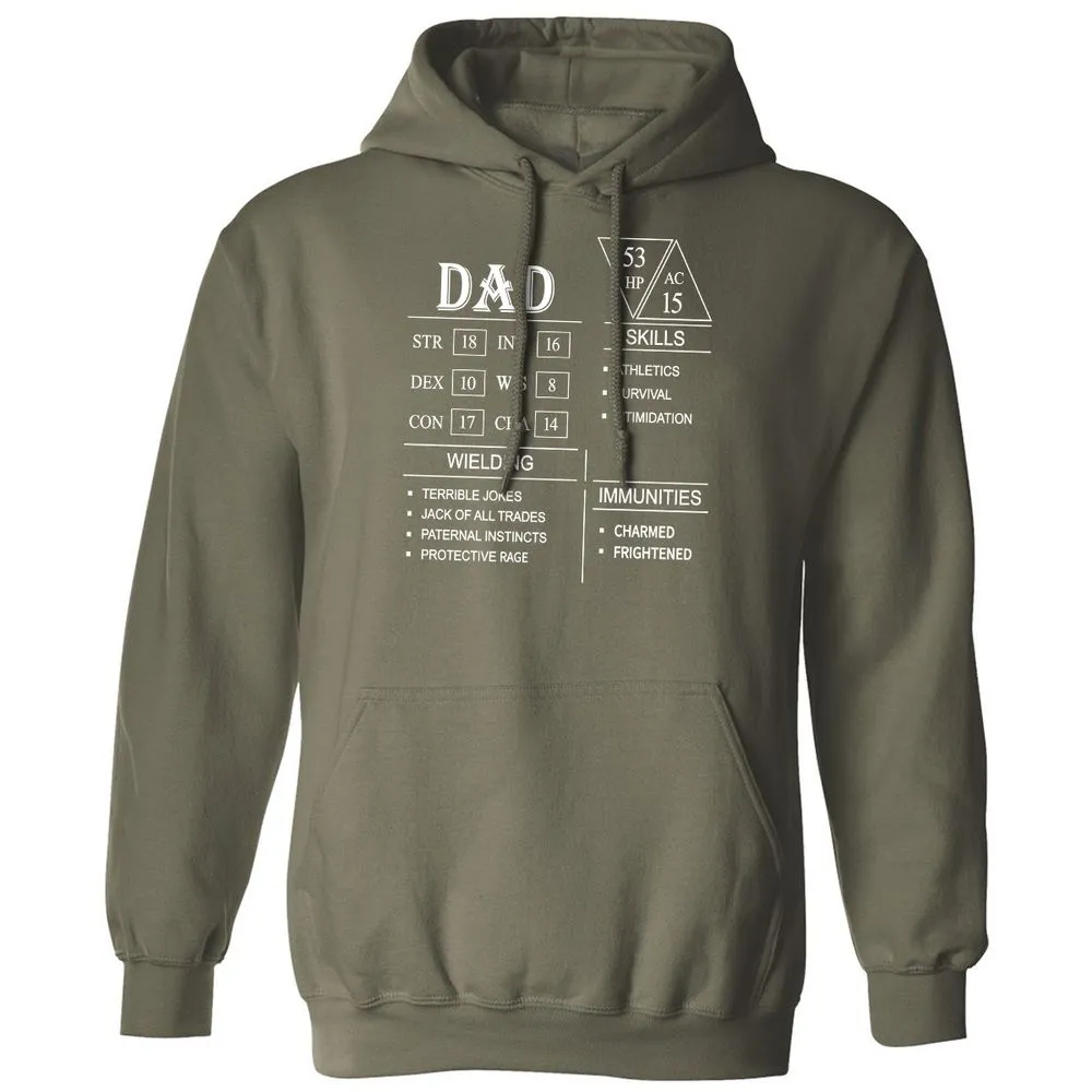 Dad Stat Block Classic Unisex Hoodie - Military Green - 4