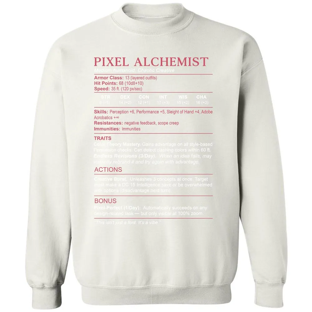 Designer Stats (Pixel Alchemist) Classic Unisex Sweatshirt - White - 12