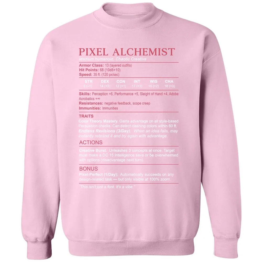 Designer Stats (Pixel Alchemist) Classic Unisex Sweatshirt - Light Pink - 3