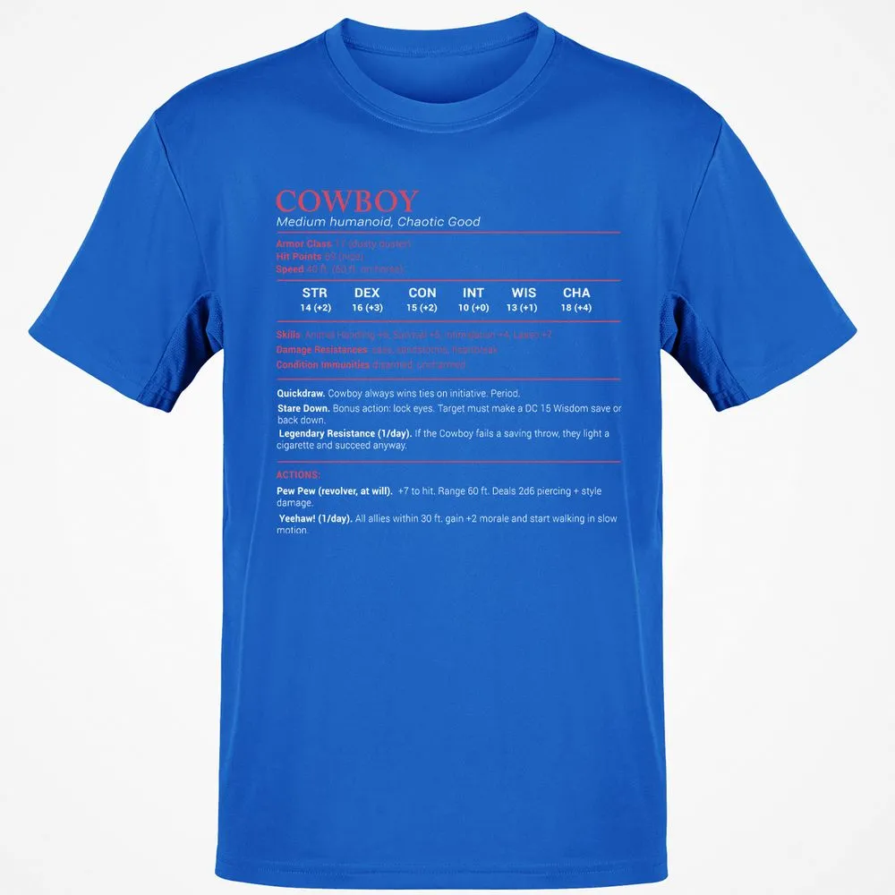 Cowboy Stats Classic Unisex T-Shirt - Royal - 11