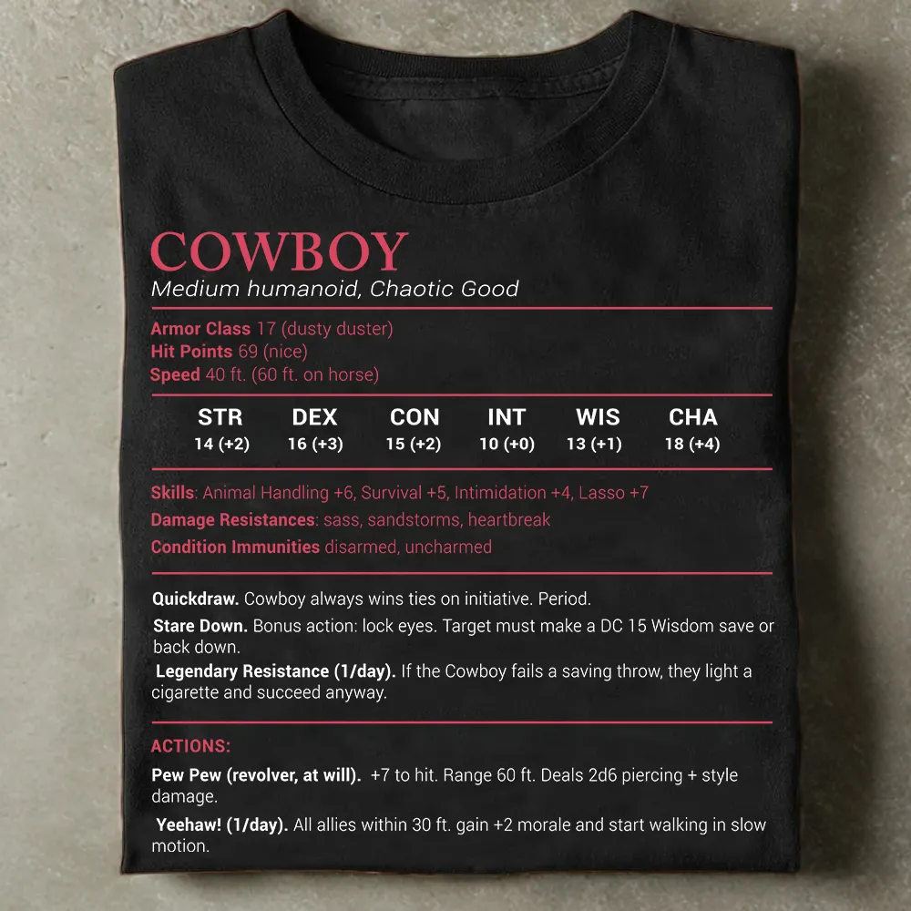 Cowboy Stats Classic Unisex T-Shirt - 1