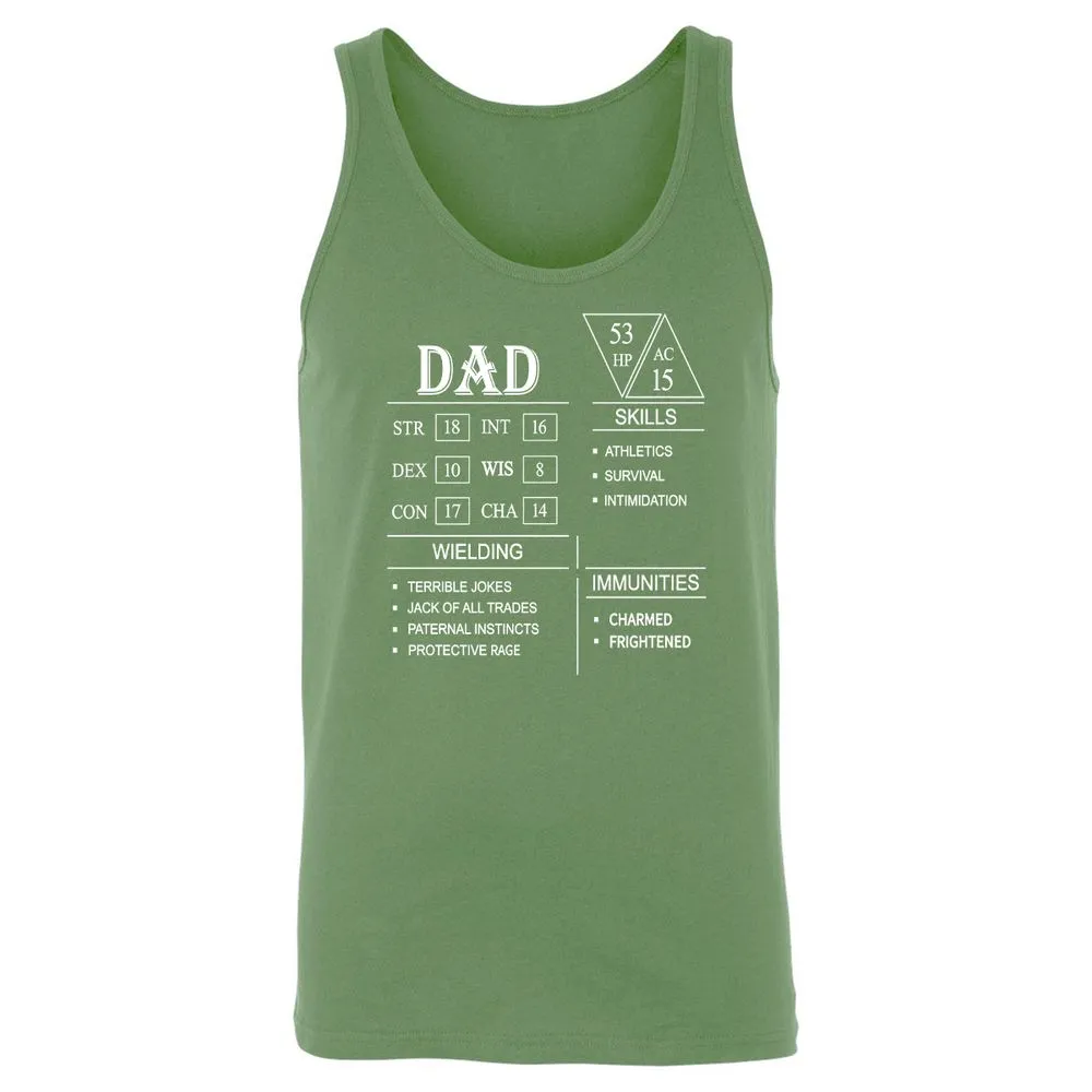 Dad Stat Block Unisex Jersey Tank - Leaf - 10