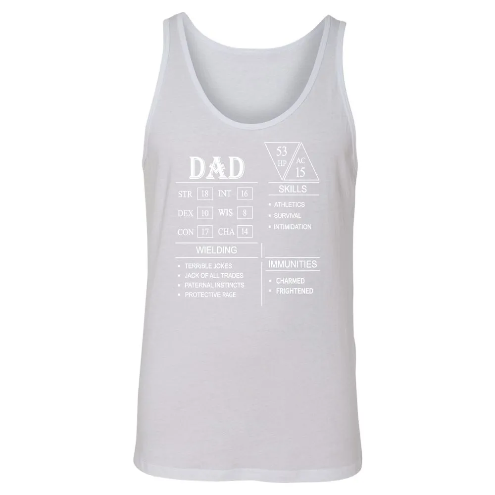 Dad Stat Block Unisex Jersey Tank - White - 14