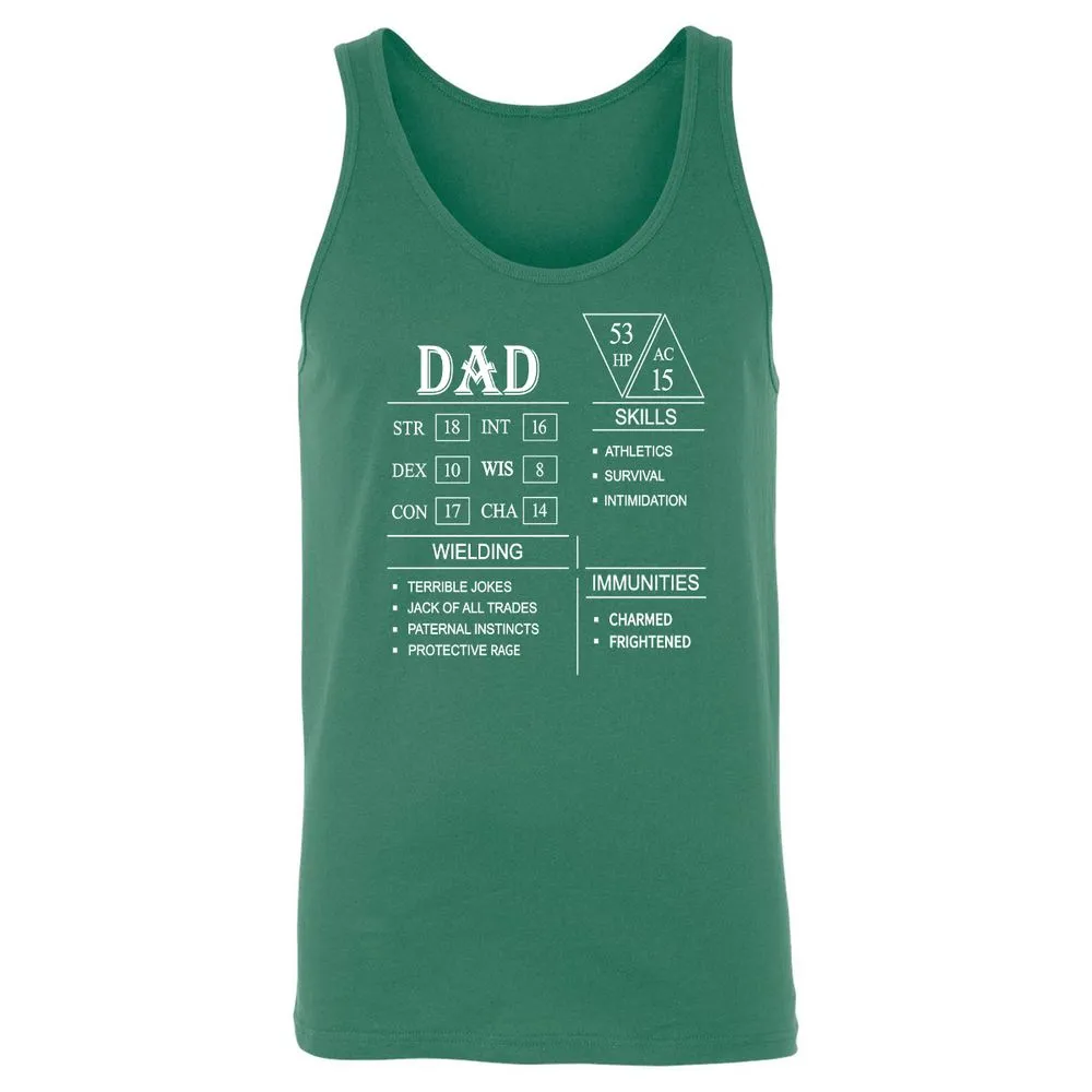 Dad Stat Block Unisex Jersey Tank - Kelly - 9