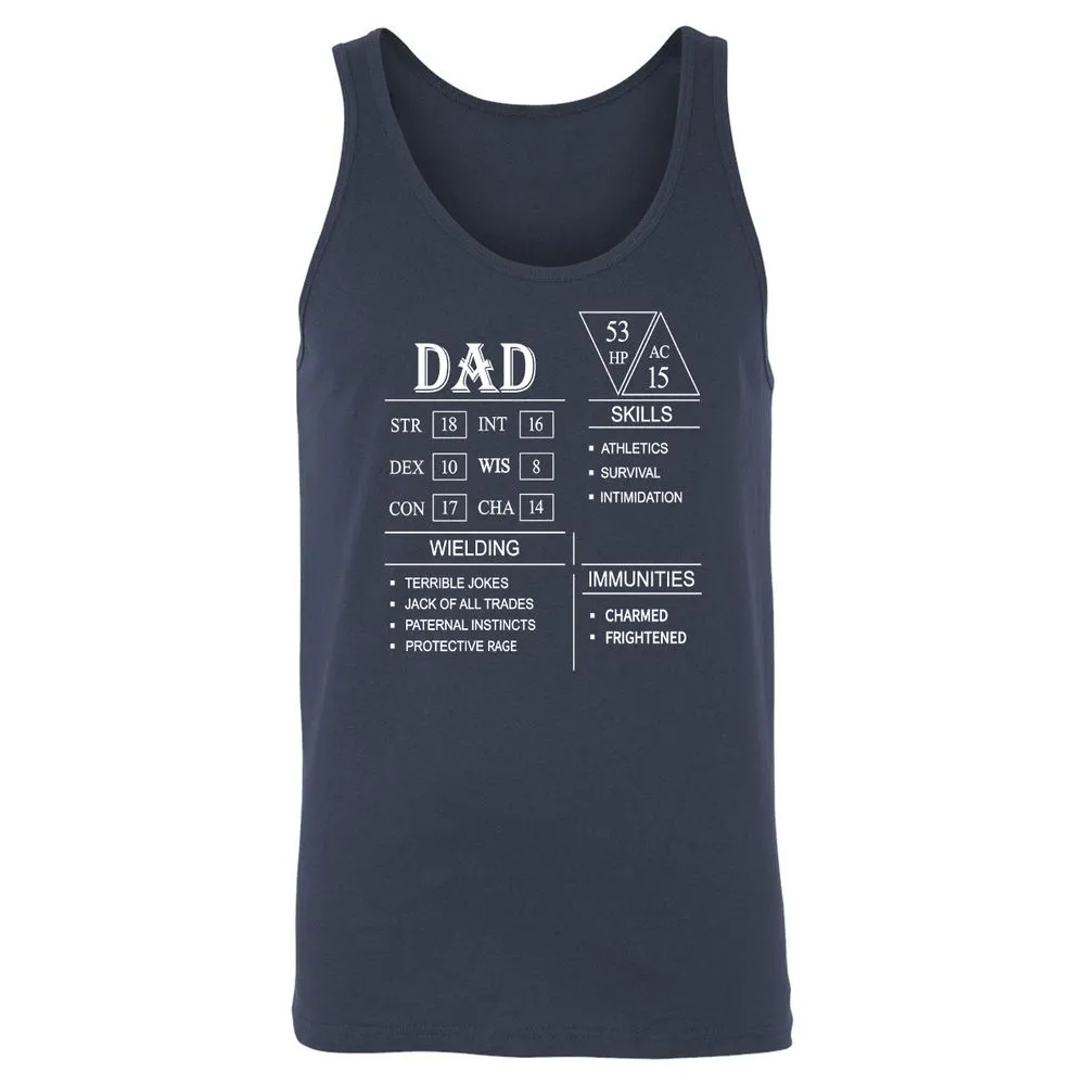 Dad Stat Block Unisex Jersey Tank - Navy - 2
