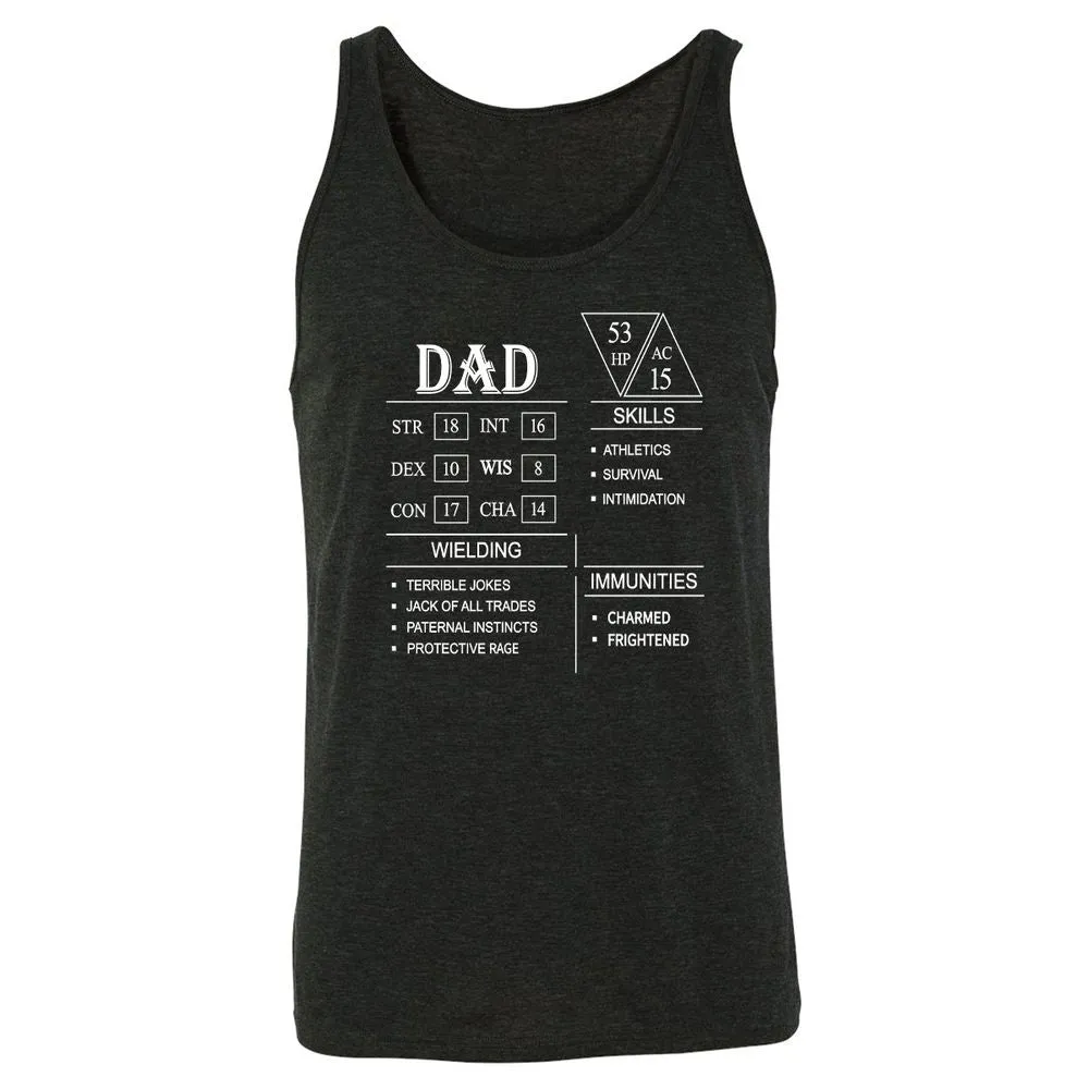Dad Stat Block Unisex Jersey Tank - Charcoal Black Triblend - 5