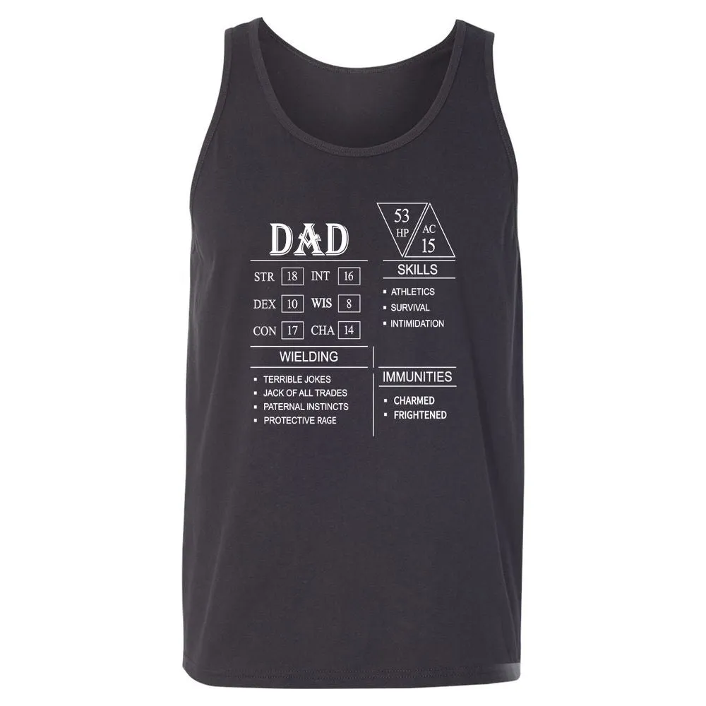 Dad Stat Block Unisex Jersey Tank - Dark Grey - 7