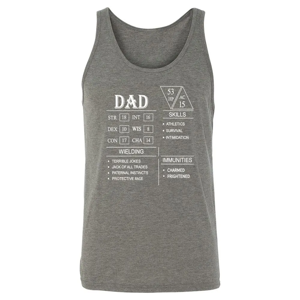 Dad Stat Block Unisex Jersey Tank - Grey Triblend - 8