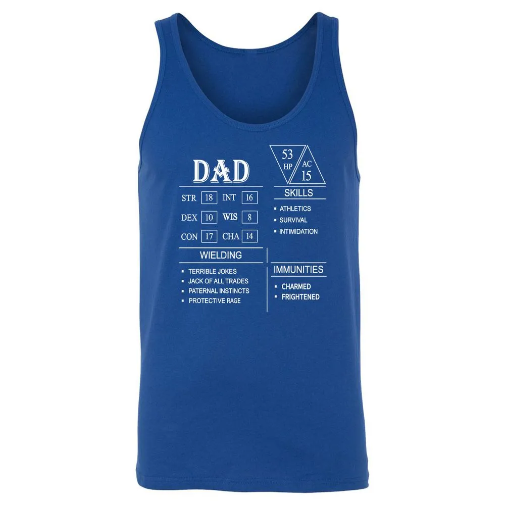 Dad Stat Block Unisex Jersey Tank - True Royal - 13