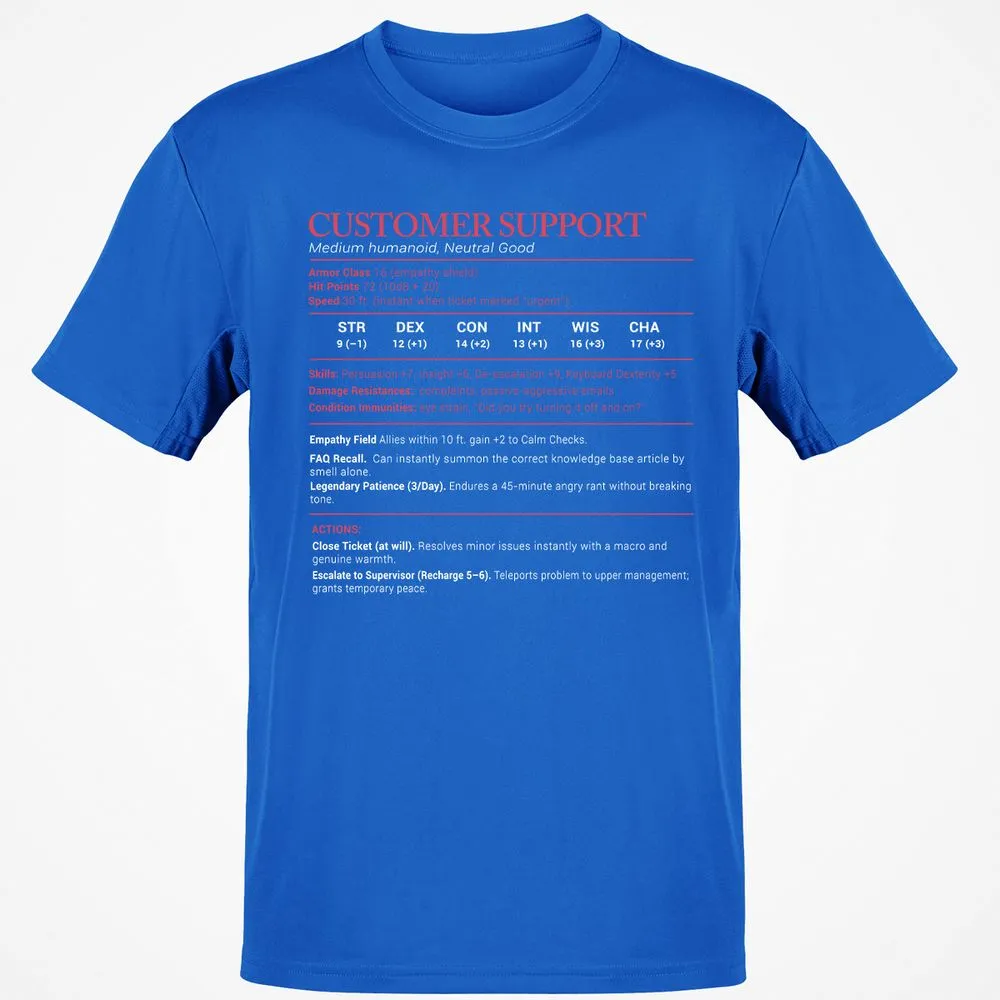 Customer Support Stats Classic Unisex T-Shirt - Royal - 11