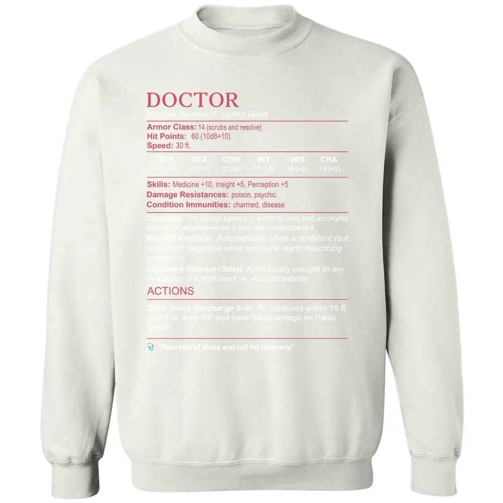 Doctor Stats Classic Unisex Sweatshirt - White - 12