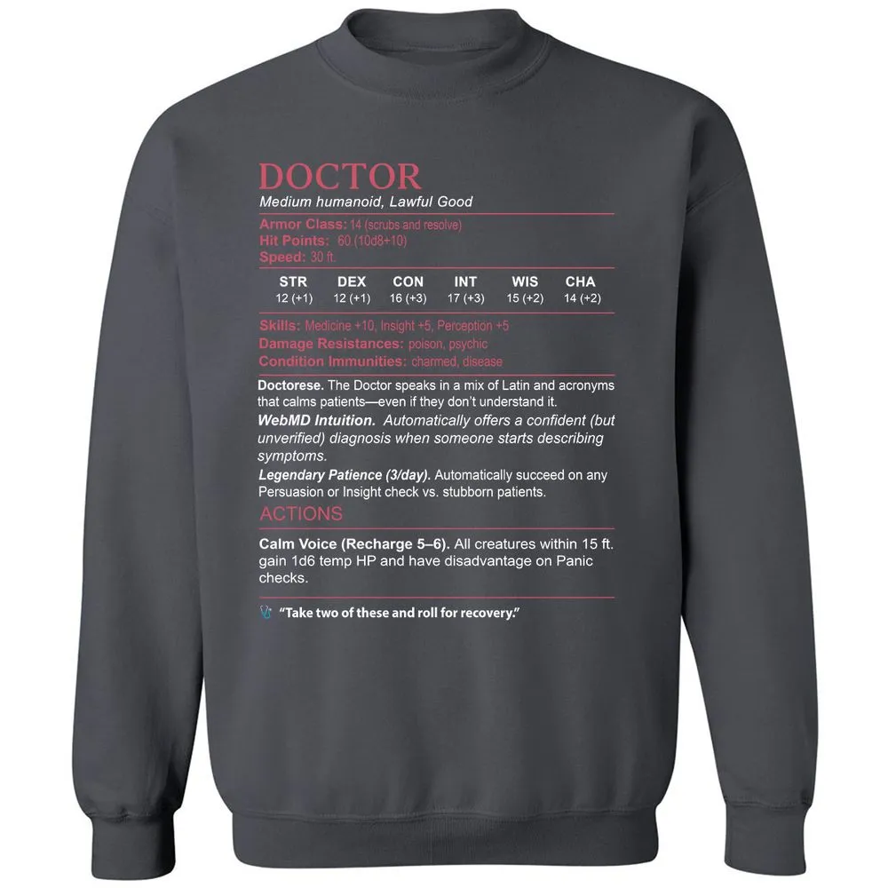 Doctor Stats Classic Unisex Sweatshirt - Charcoal - 7