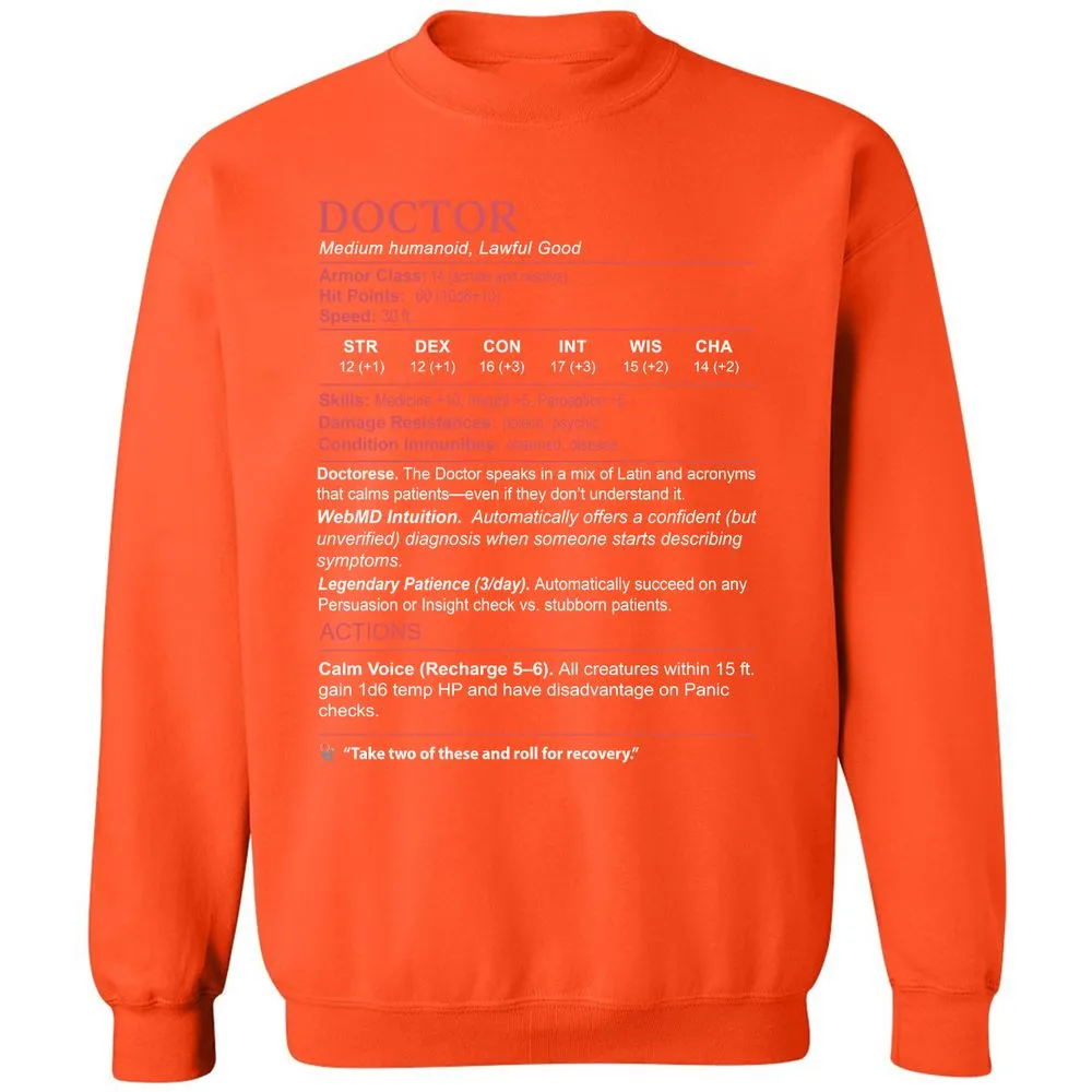 Doctor Stats Classic Unisex Sweatshirt - Orange - 10