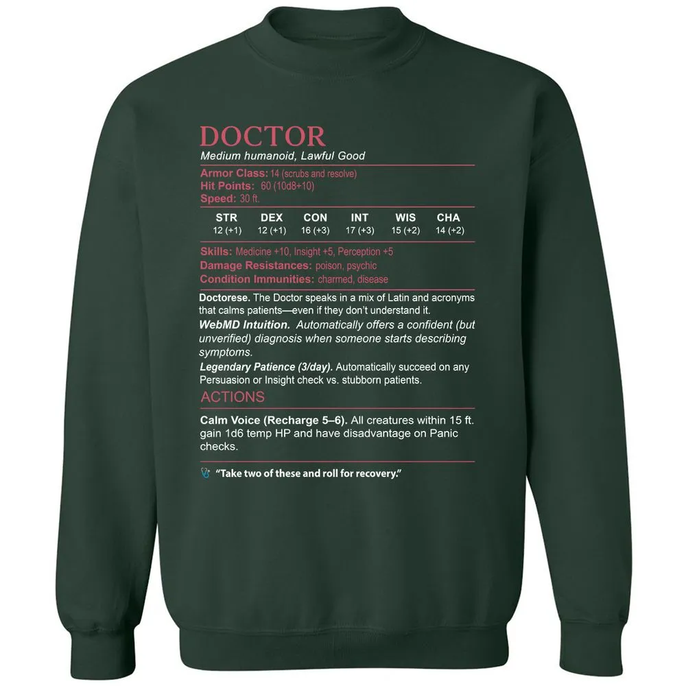 Doctor Stats Classic Unisex Sweatshirt - Forest Green - 4