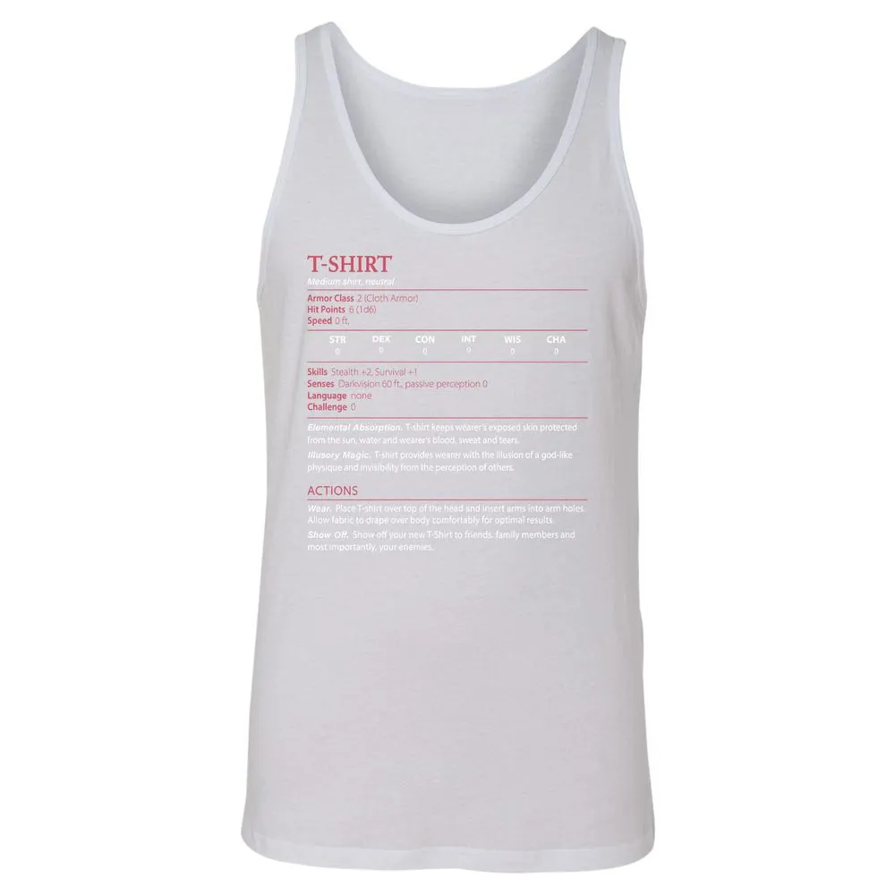 T-Shirt Unisex Jersey Tank - White - 14
