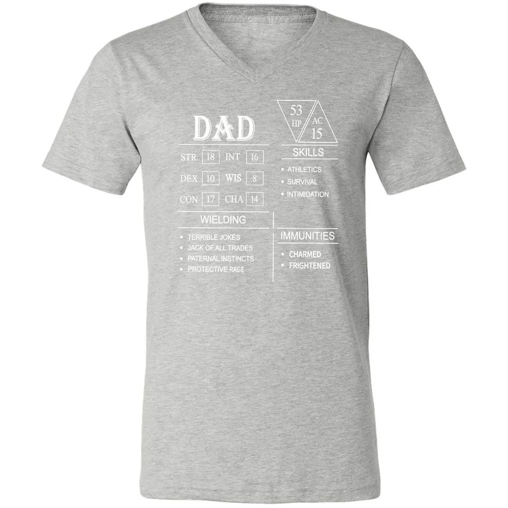 Dad Stat Block Unisex V-Neck T-Shirt - Athletic Heather - 7