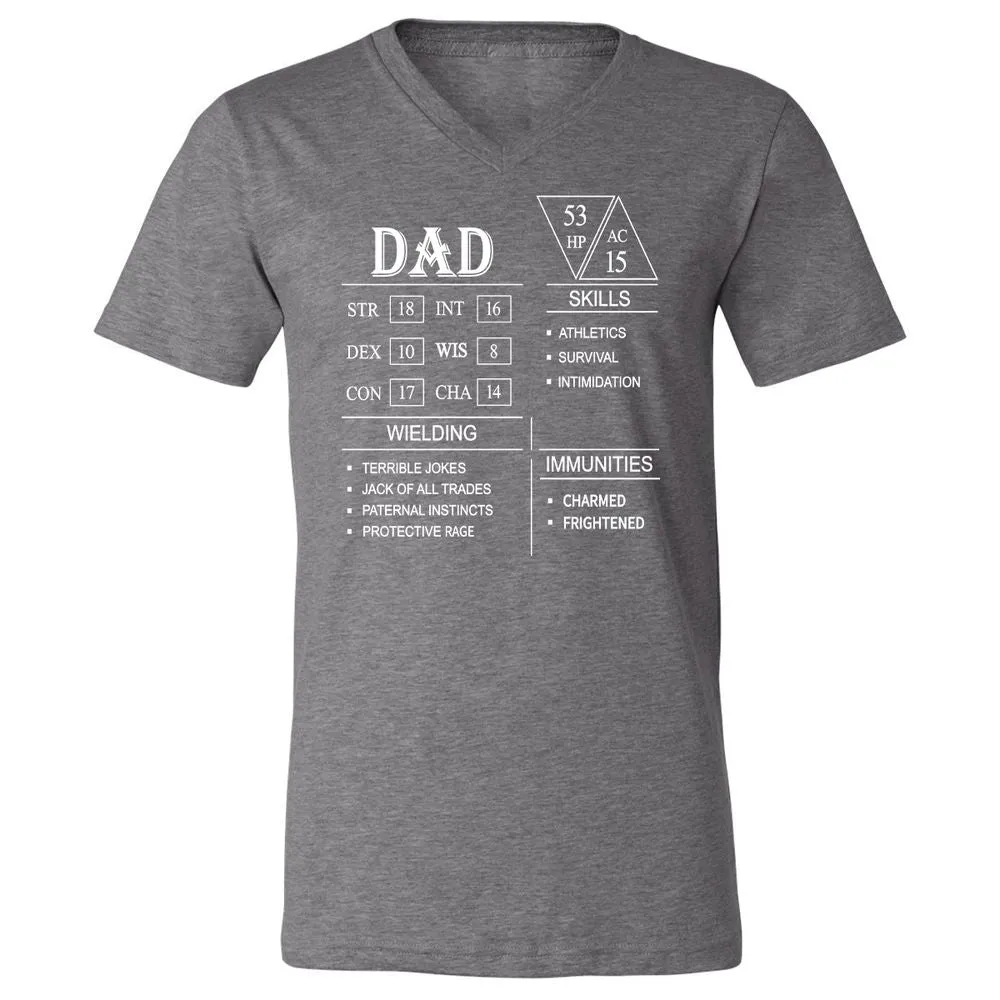 Dad Stat Block Unisex V-Neck T-Shirt - Deep Heather - 13