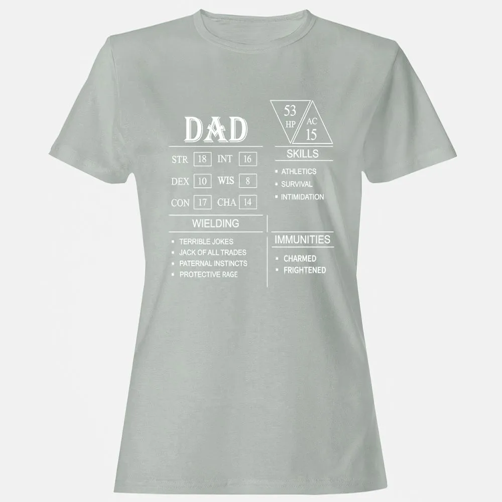Dad Stat Block Women's T-Shirt - Ash - 2