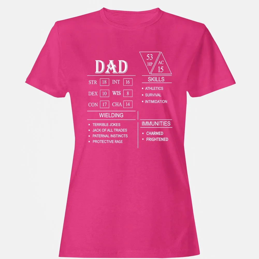 Dad Stat Block Women's T-Shirt - Heliconia - 6