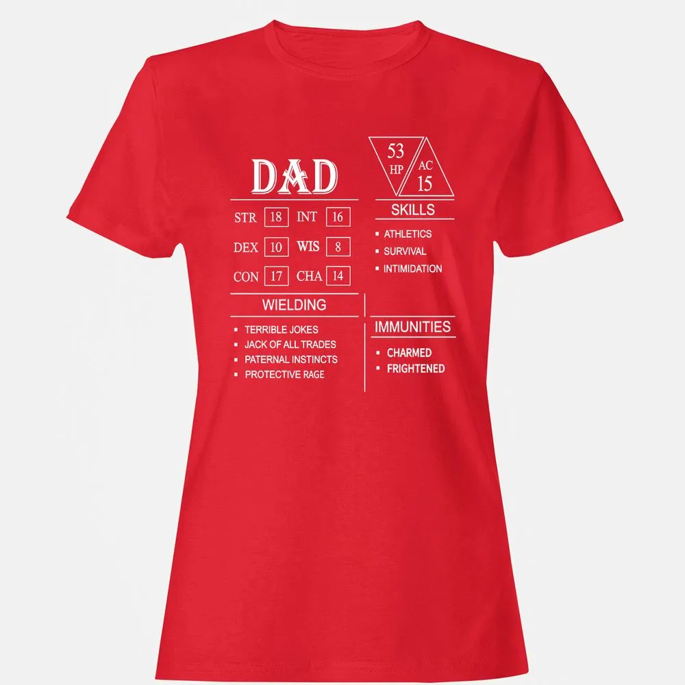 Dad Stat Block Women's T-Shirt - Red - 13