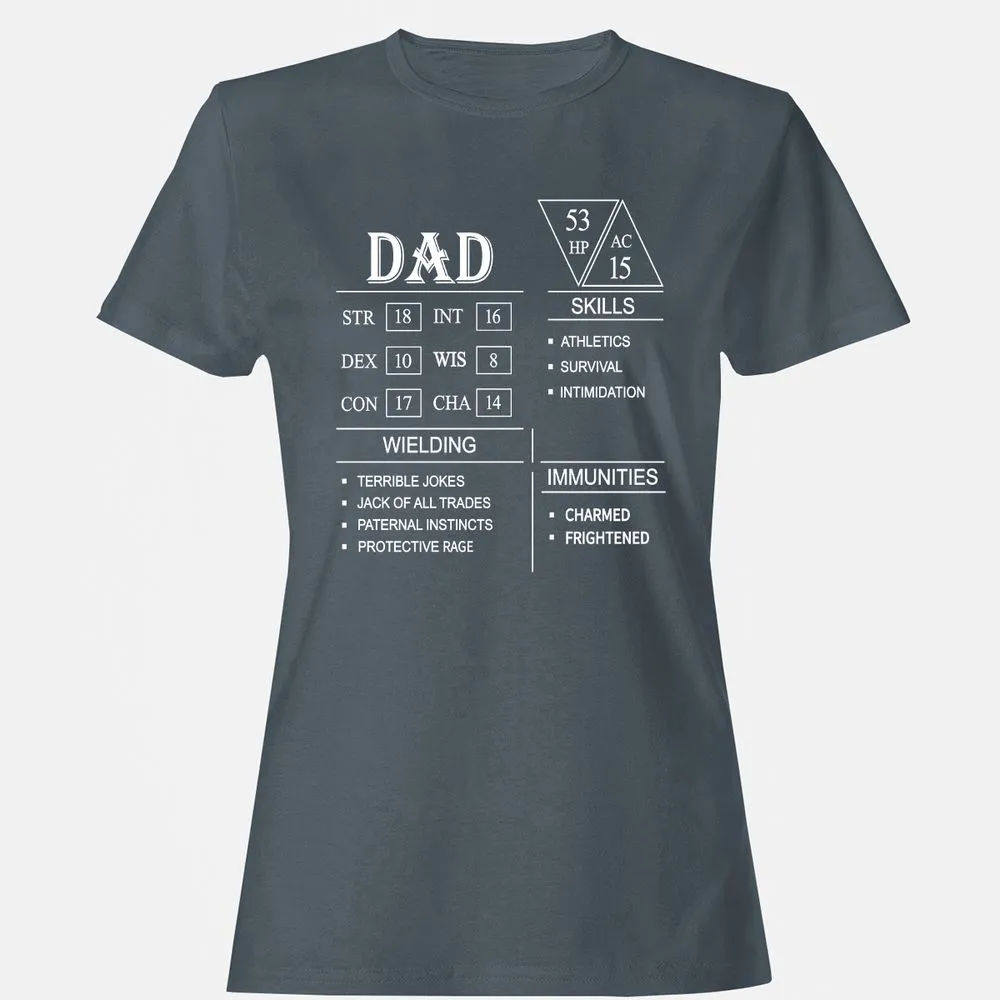 Dad Stat Block Women's T-Shirt - Charcoal - 3