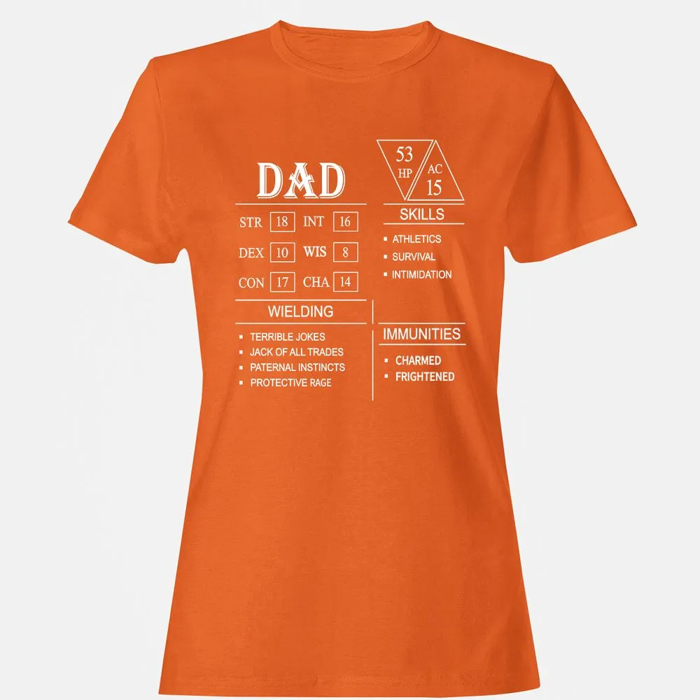 Dad Stat Block Women's T-Shirt - Orange - 11