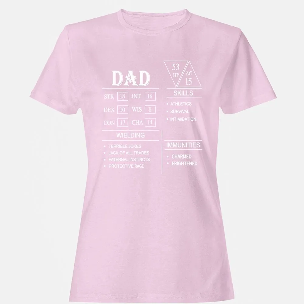 Dad Stat Block Women's T-Shirt - Light Pink - 9