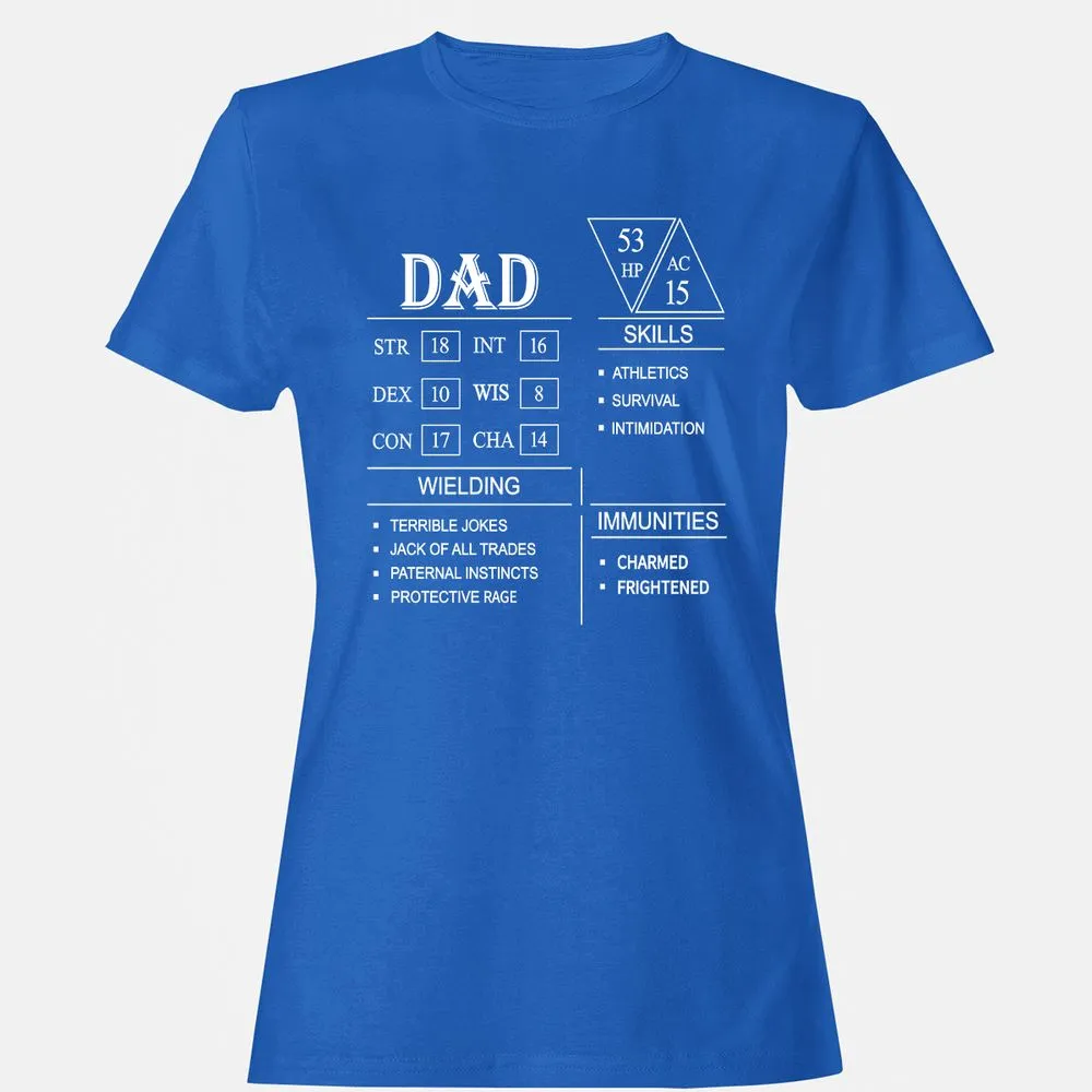 Dad Stat Block Women's T-Shirt - Royal - 14