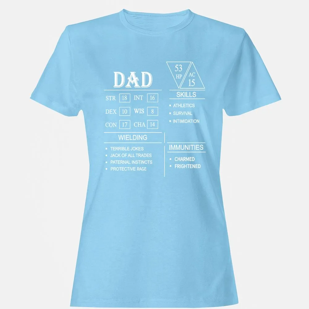 Dad Stat Block Women's T-Shirt - Light Blue - 8
