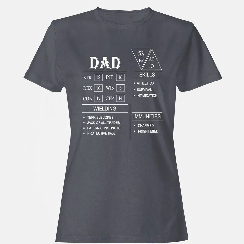 Dad Stat Block Women's T-Shirt - Dark Heather - 5