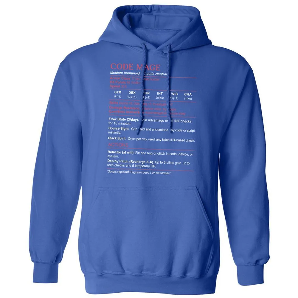 Code Mage Stats Classic Unisex Hoodie - Royal - 9