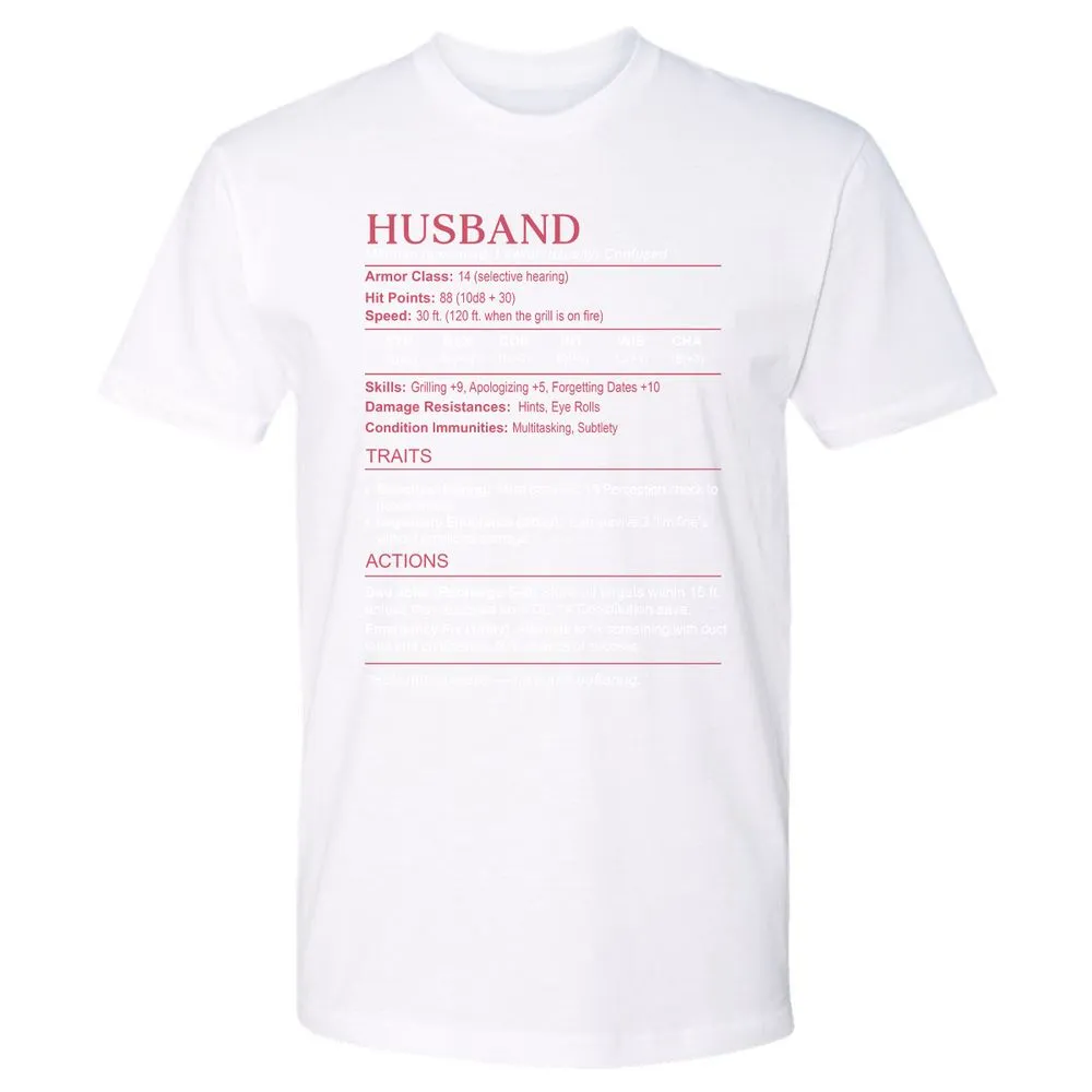 Husband Stats Premium Unisex T-Shirt - White - 4
