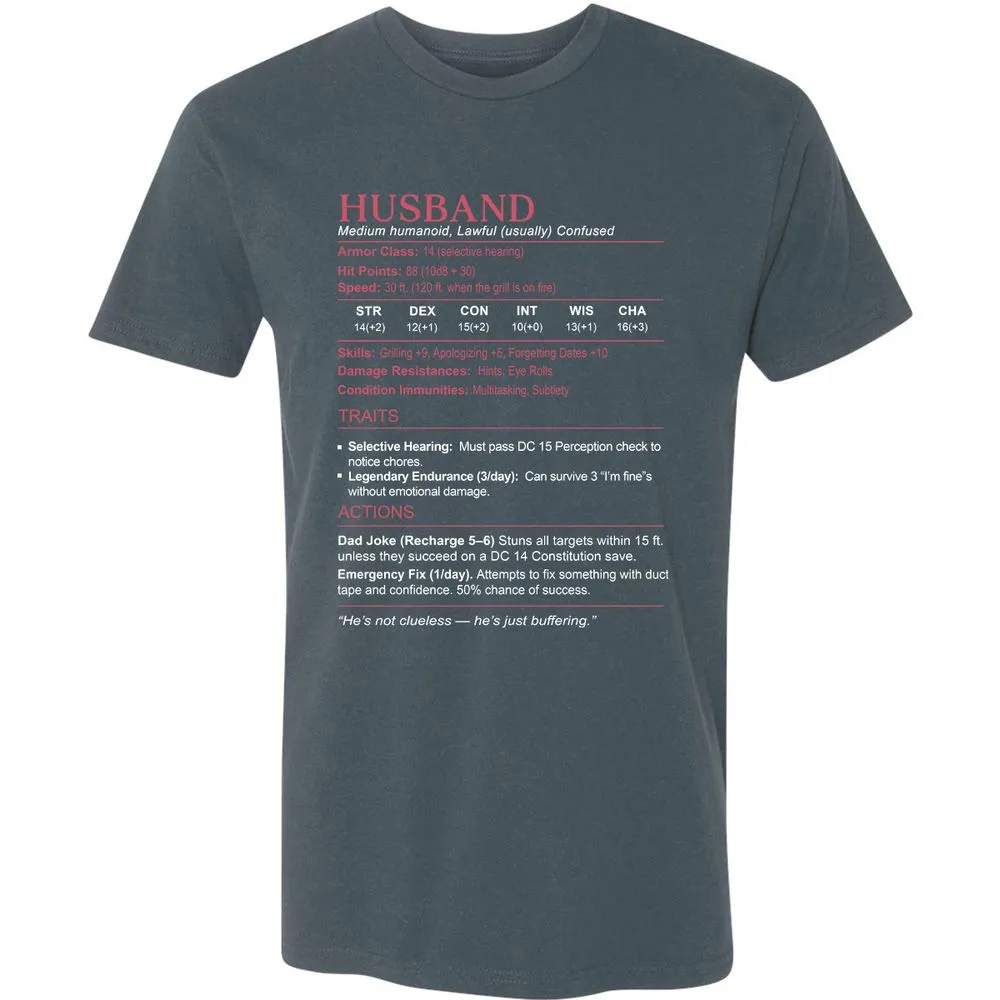 Husband Stats Premium Unisex T-Shirt - Indigo - 15