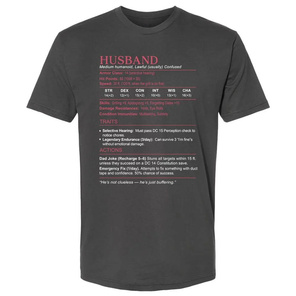 Husband Stats Premium Unisex T-Shirt - Heavy Metal - 8