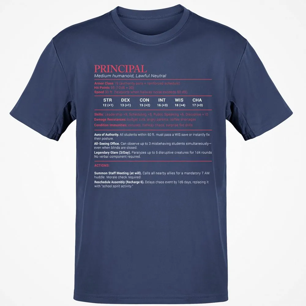 Principal Stats Classic Unisex T-Shirt - Navy - 7