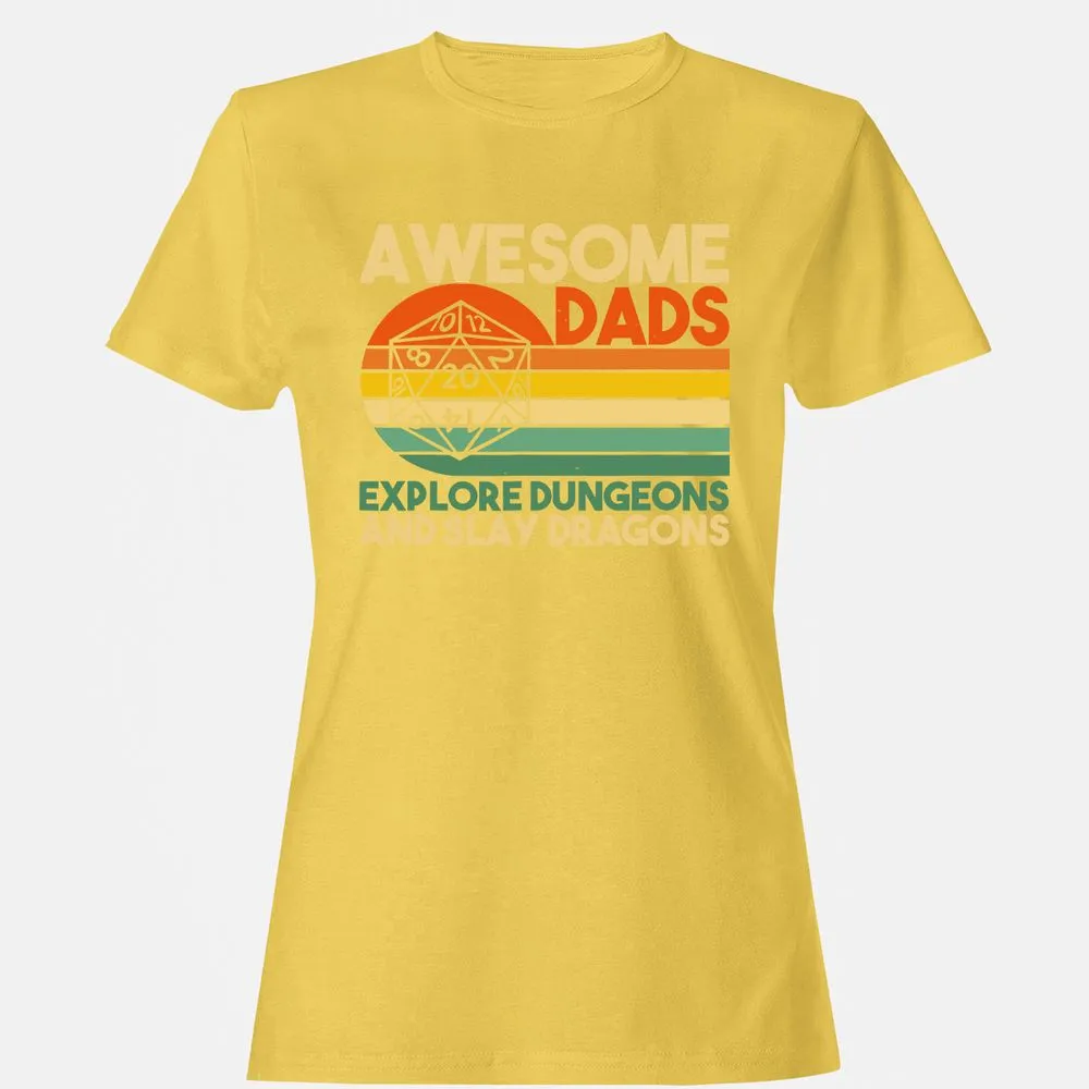 Awesome Dad Explore Dungeons Slay Dragons Women's T-Shirt - Daisy - 4