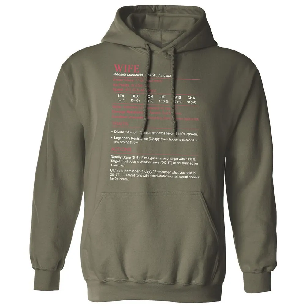Wife Stats Classic Unisex Hoodie - Military Green - 4