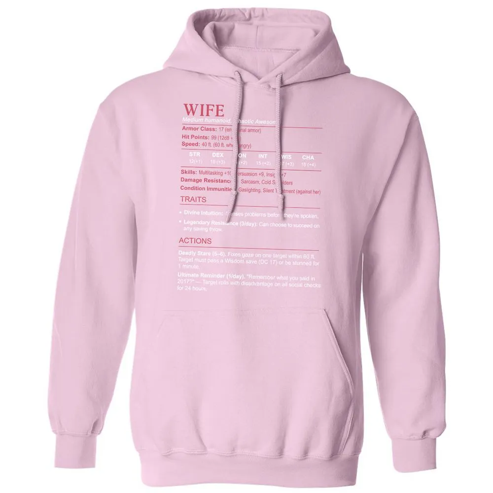 Wife Stats Classic Unisex Hoodie - Light Pink - 3