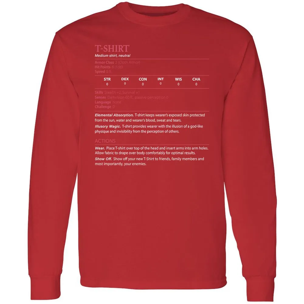 T-Shirt Long Sleeve T-Shirt - Red - 14