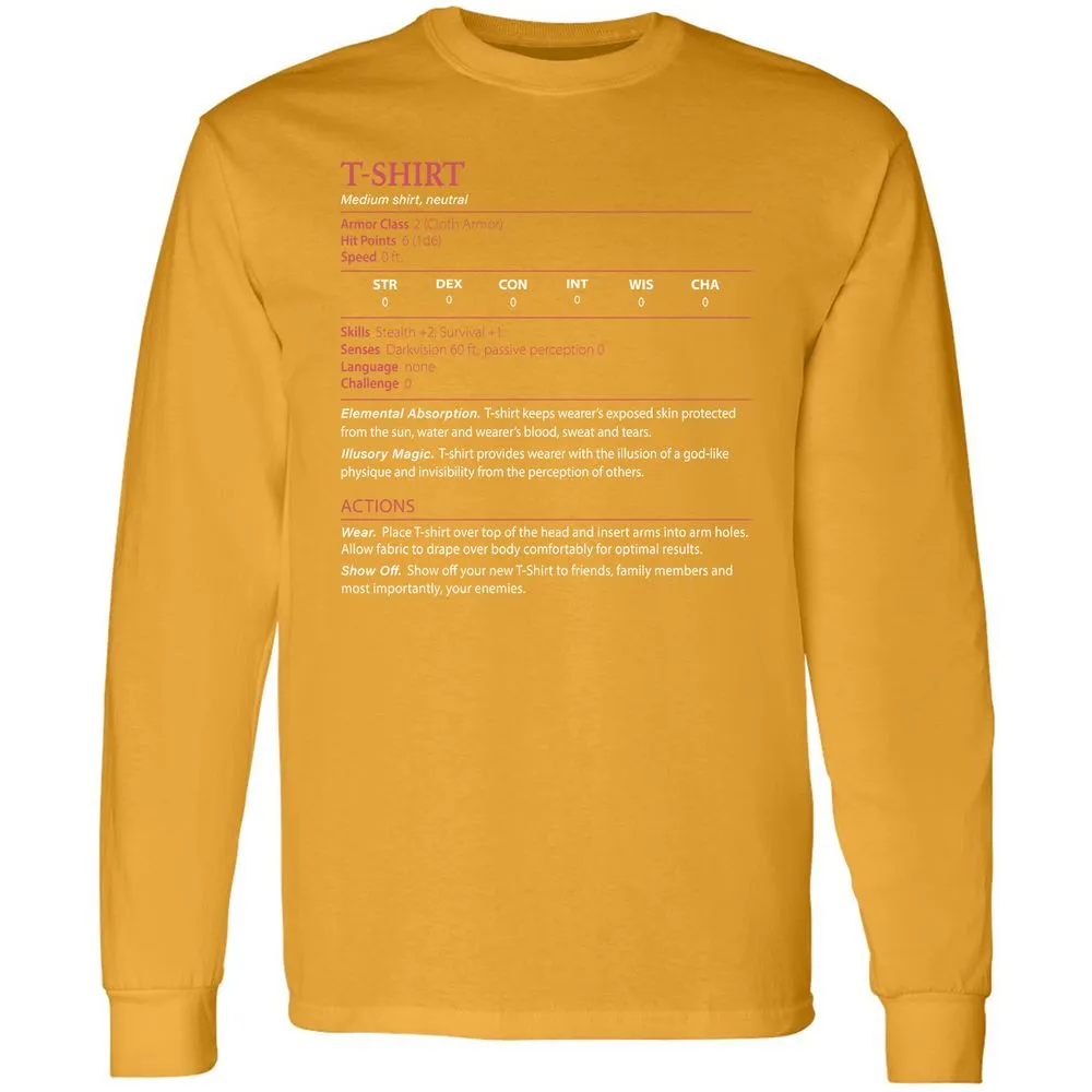 T-Shirt Long Sleeve T-Shirt - Gold - 9