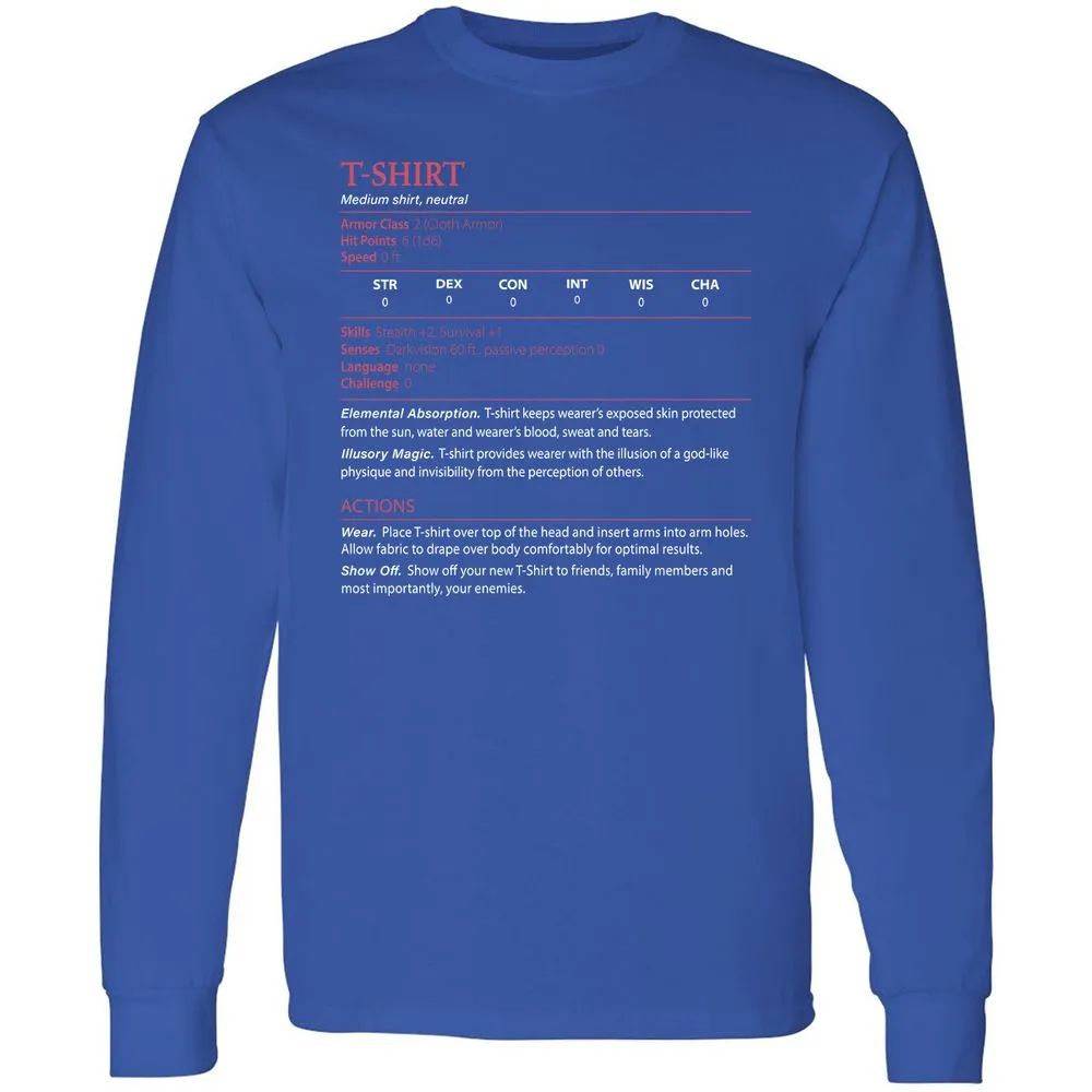 T-Shirt Long Sleeve T-Shirt - Royal - 8